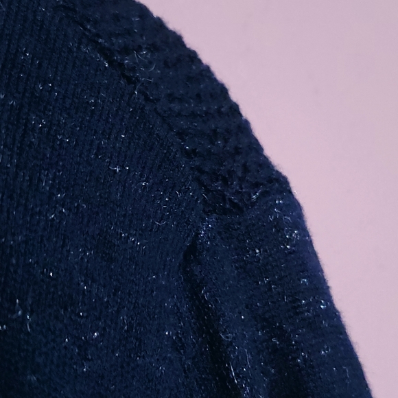 Naf Naf Paris Metallic Sparkle Navy Cardigan - Picture 8 of 15